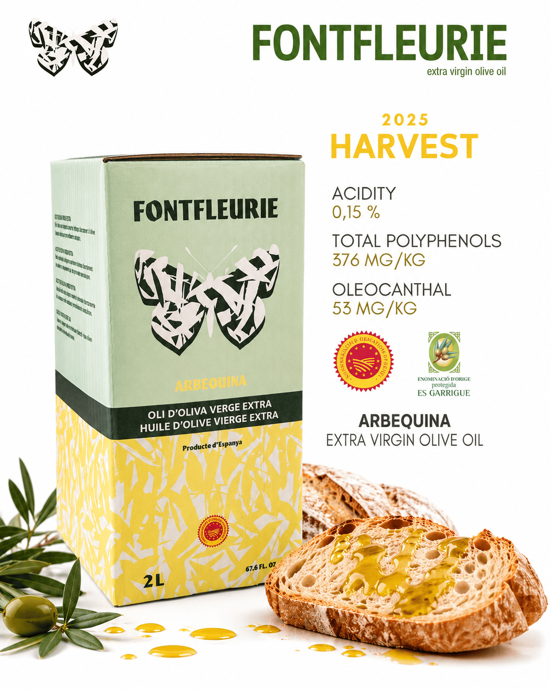 Fontfleurie Arbequina 2 L Oliwa Fontfleurie Arbequina DOP Les Garrigues 2 l - obrazek 1